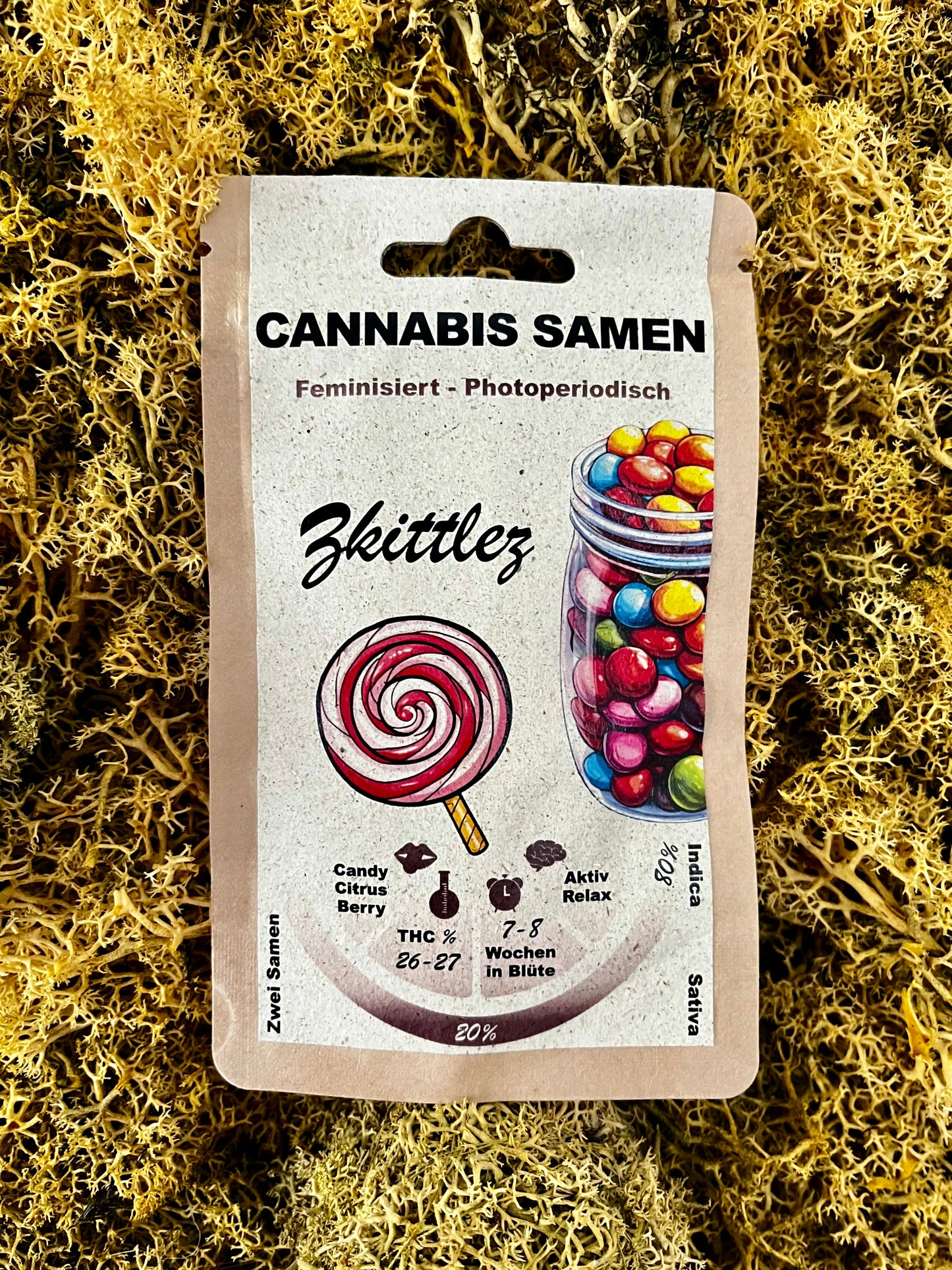 Zkittlez Cannabis Samen - Genetik: Grape Ape x Grape Fruit x Secret Strain